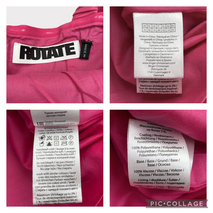 NWOT ROTATE Square Neck Pink Herlina Faux Leather Mini Dress Women's Size US 10