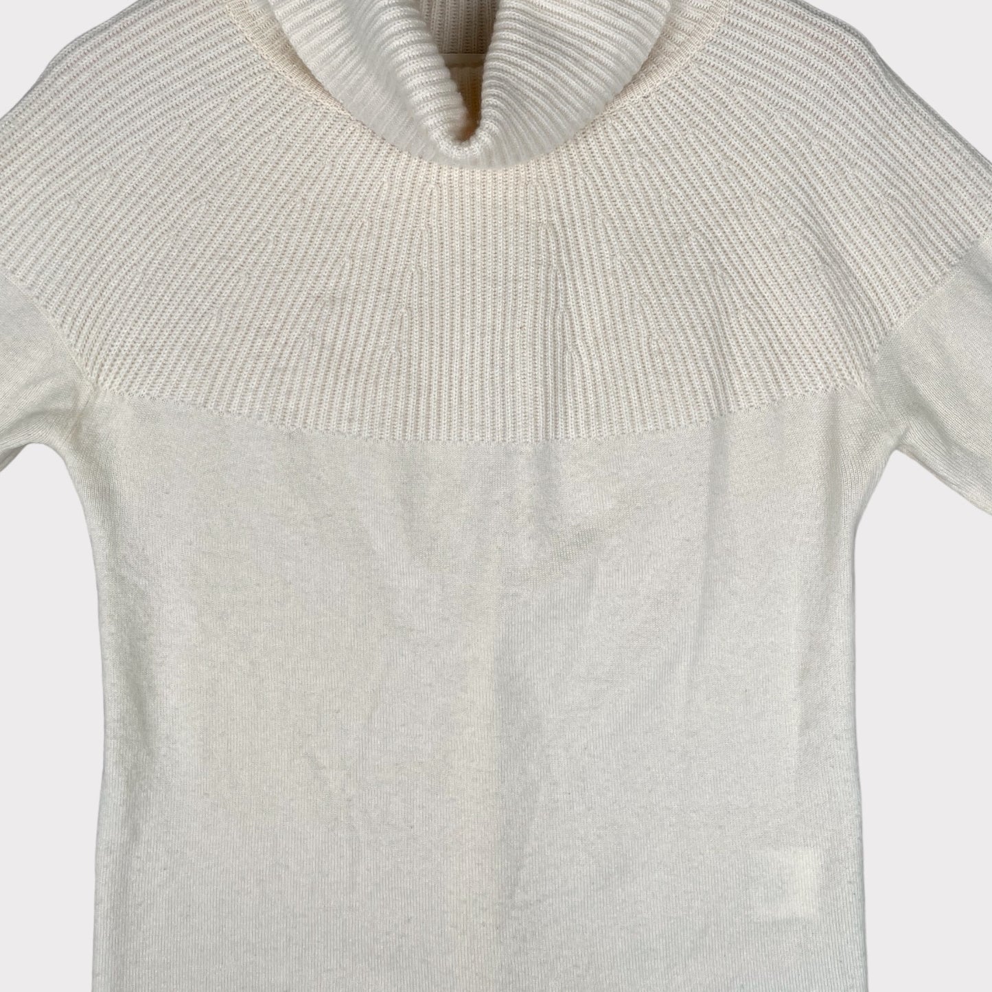 Valentino Cashmere Cream Turtleneck Long-Sleeved Ribbed Sweater Women's Size XL