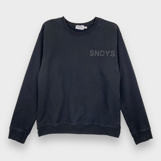 SNDYS Lounge Luxe Fleece Crewneck Sweatshirt in Black Women's Size XS