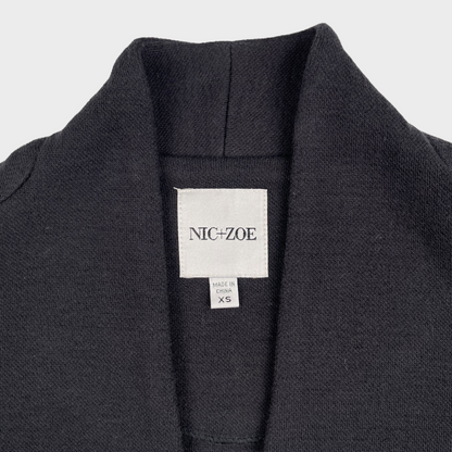 NIC + ZOE Grace Black Knit Jacket Fitted Blazer Women's Size XS