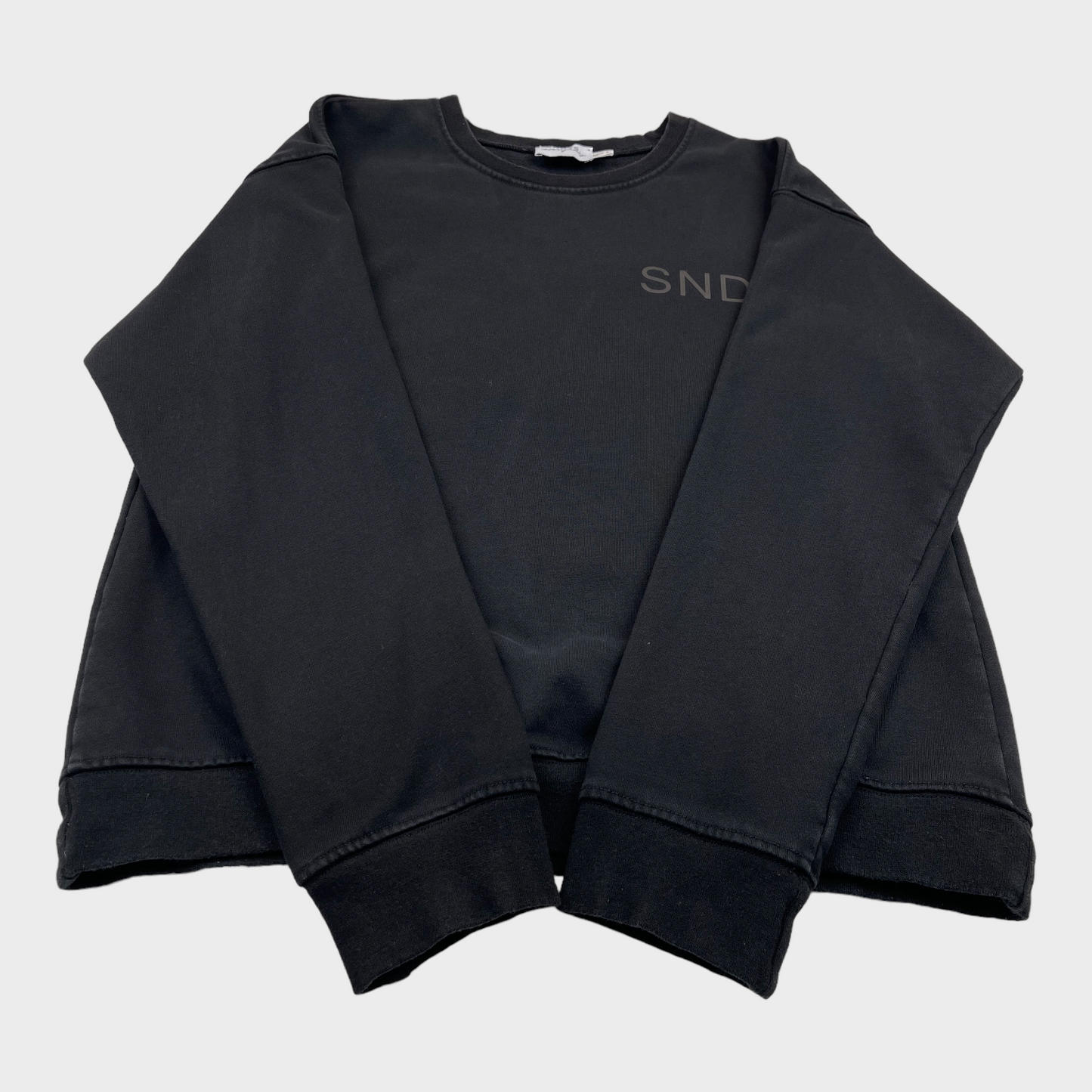 SNDYS Lounge Luxe Fleece Crewneck Sweatshirt in Black Women's Size XS