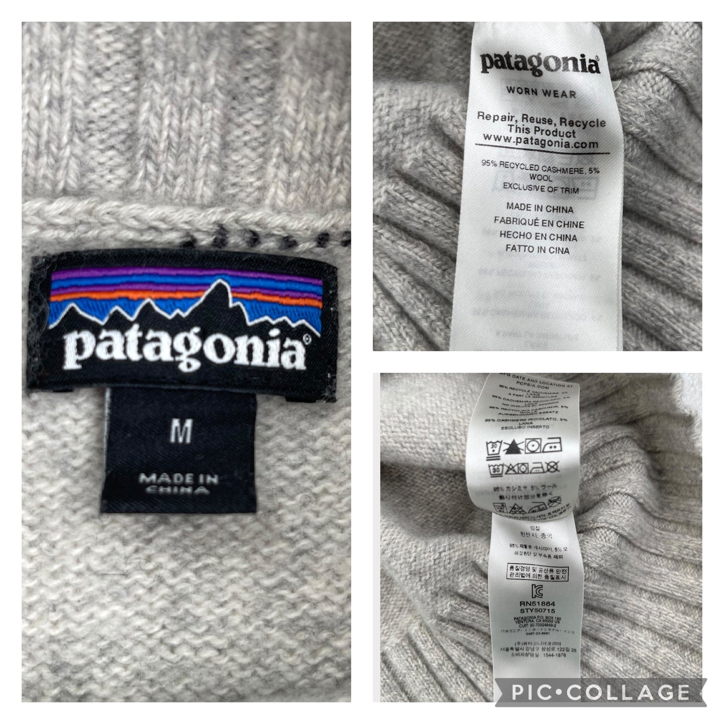 Patagonia Recycled Cashmere Wool Turtleneck Sweater Womens Medium