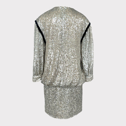 7 For All Mankind Women's Dress Sequin Mini Party Blouson Size XS