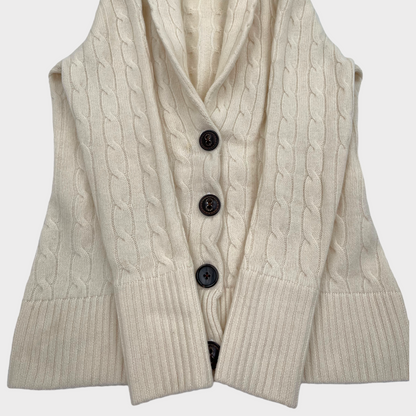 Autumn Cashmere Shawl Collar Cable Knit Cashmere Cardigan Sweater Women's XS/S