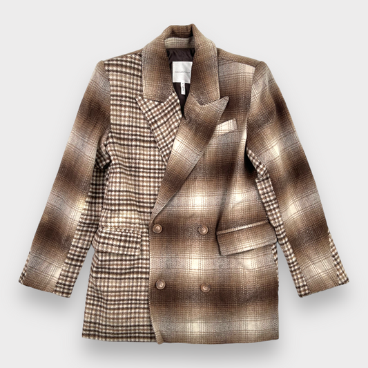 Avec Les Filles Plaid Houndstooth Pattern Combo Blazer Women's Size M