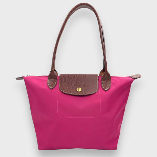 Longchamp Le Pliage Tote Pink Top Handle Folding Bag