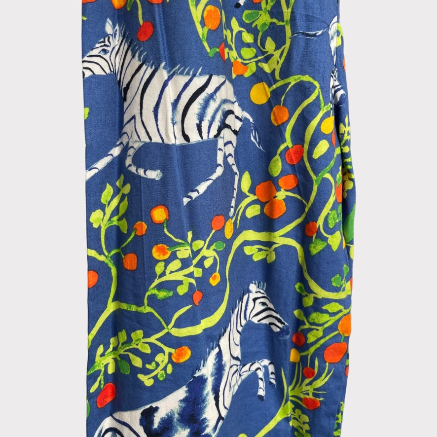 Anthropologie Women's Olivia Wendel Zebra Flannel Sleep Set Top Bottom Size XS