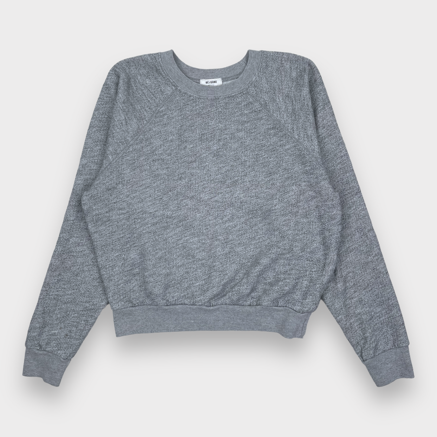 RE/DONE Pullover Cotton Blend Crewneck Sweatshirt Heather Grey Womens Small