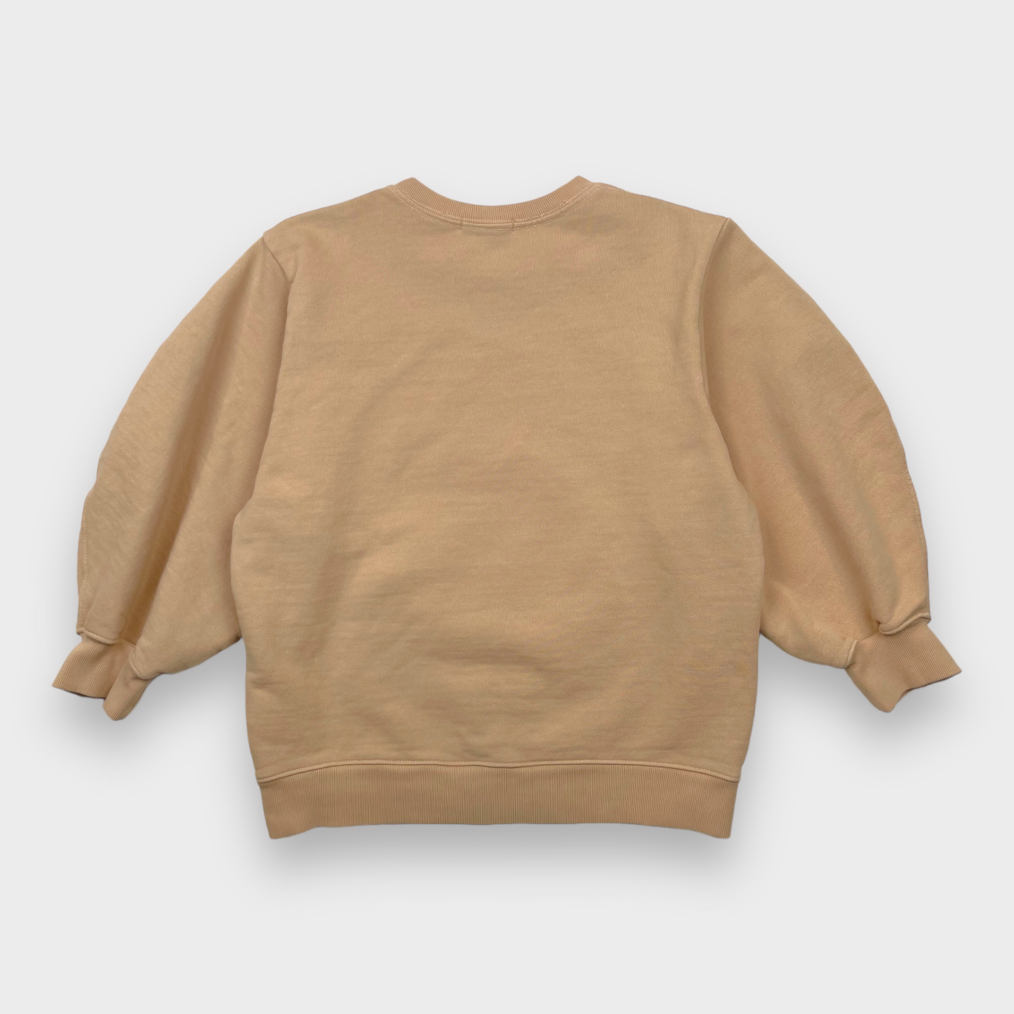 AGOLDE Thora 3/4 Puffed Sleeve Crewneck Sweatshirt in Tan Women's Size Small