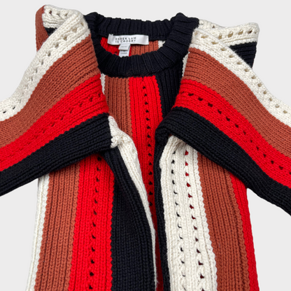 Derek Lam 10 Crosby Pointelle Knit Striped Knit Sweater Top Women's Size XS