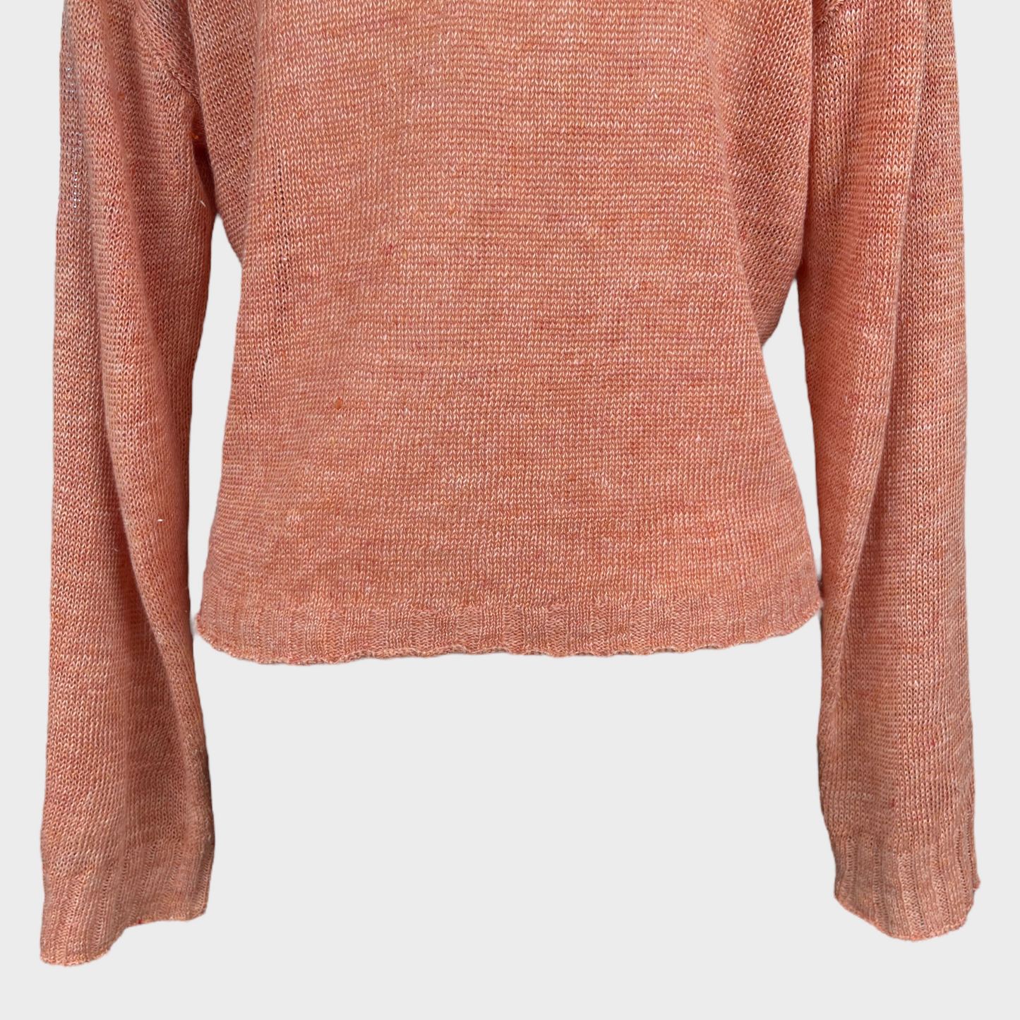 Faherty Reenie Linen Sweater Slouchy Sweatshirt in Tiger Lily Women's Size XS