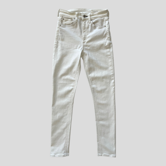 Rag &amp; Bone White Cream Nina Jeans ajustados al tobillo de tiro alto