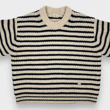 Tory Burch Sport Merino Striped Chunky Knit Oversized Sweater Women's XS (M/L)