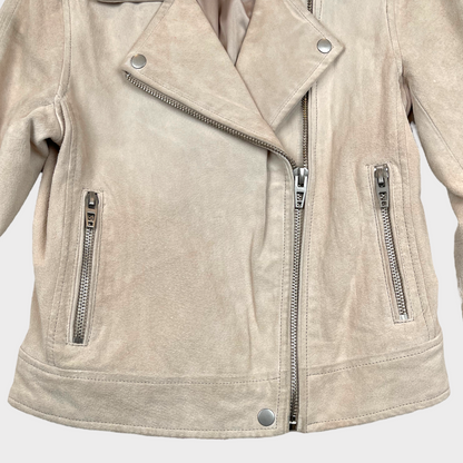 BLANK NYC Bare It All Cream Leather Moto Jacket Women's Size S