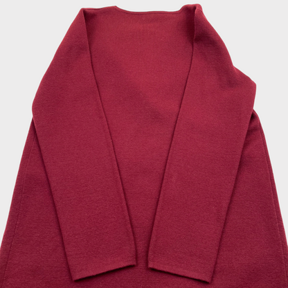 J.Crew 365 Juliette Collarless Sweater Blazer Burgundy Cardigan Women's Size Small