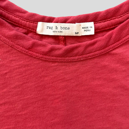 Rag & Bone Embroidered Crown Vintage Tee In Washed Red Women's Size S